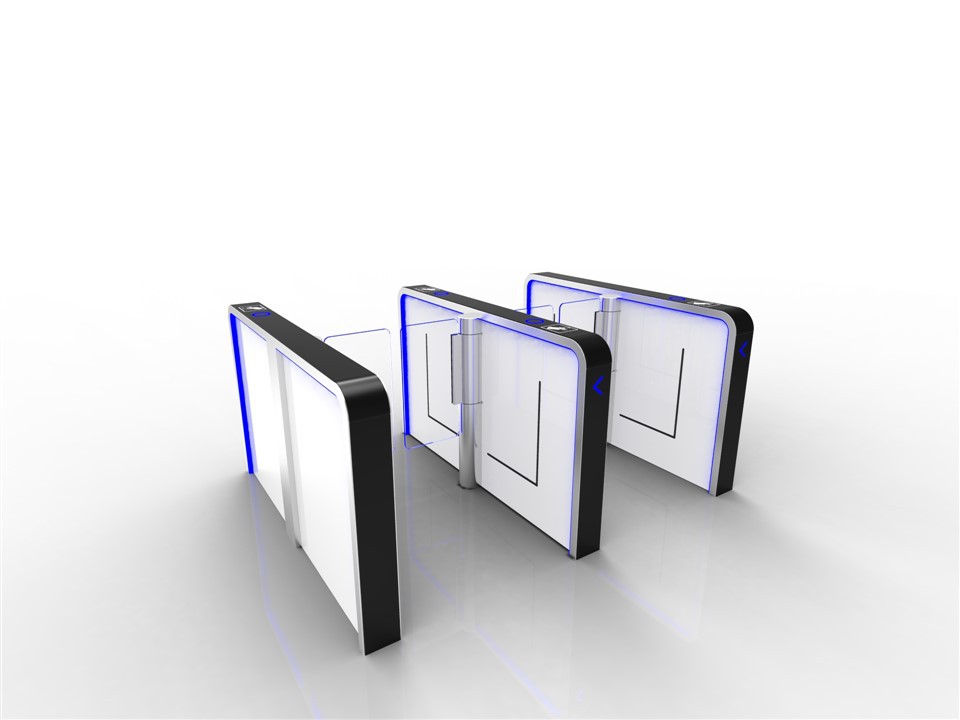 Двухполосный турникет с поворотным барьером